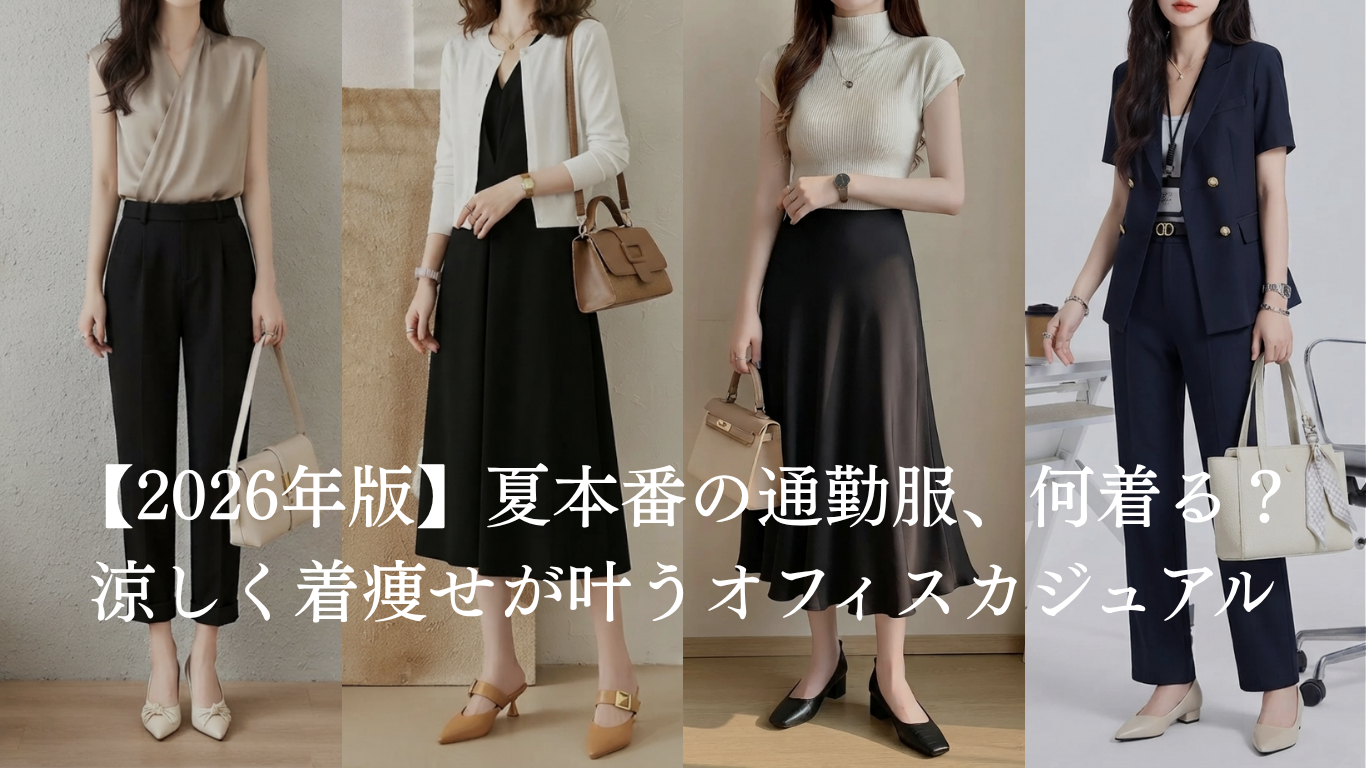 【2026年版】夏本番の通勤服、何着る?涼しく着痩せが叶うオフィスカジュアル