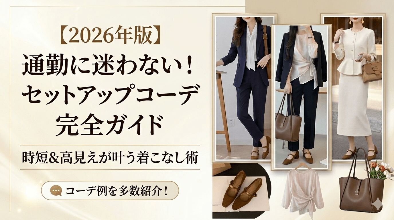 【2026年版】通勤に迷わない!セットアップコーデ完全ガイド|時短&高見えが叶う着こなし術 - Millennial Generation