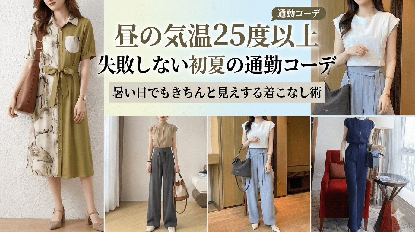 「昼の気温25度以上」失敗しない初夏の通勤コーデ|暑い日でもきちんと見えする着こなし術