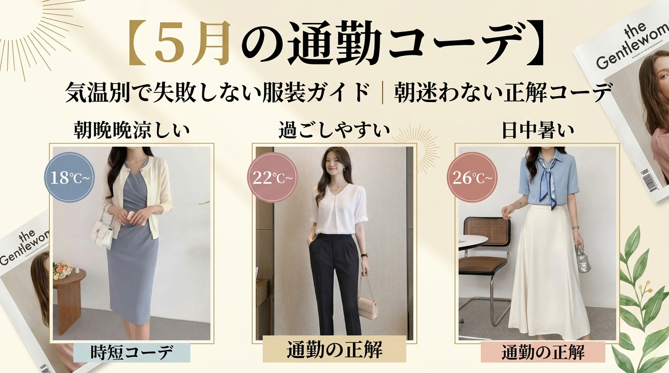 【5月の通勤コーデ】気温別で失敗しない服装ガイド|朝迷わない正解コーデ