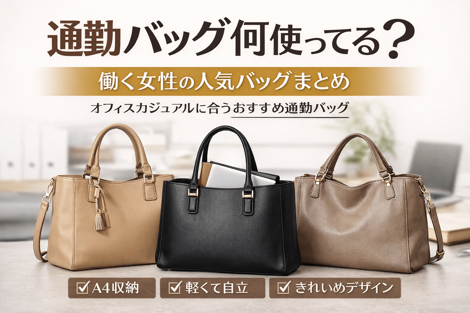 通勤バッグ何使ってる?働く女性の人気バッグまとめ|オフィスカジュアルに合うおすすめ通勤バッグ