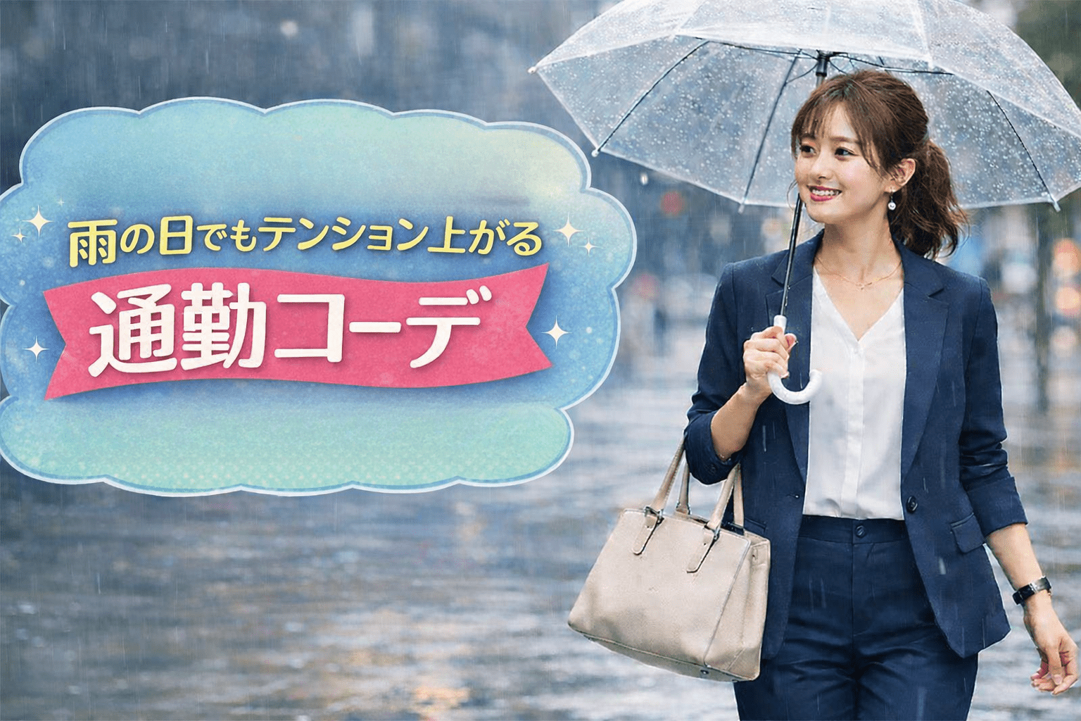 雨の日でもテンション上がる通勤コーデ|濡れても可愛い&快適な服選び - Millennial Generation