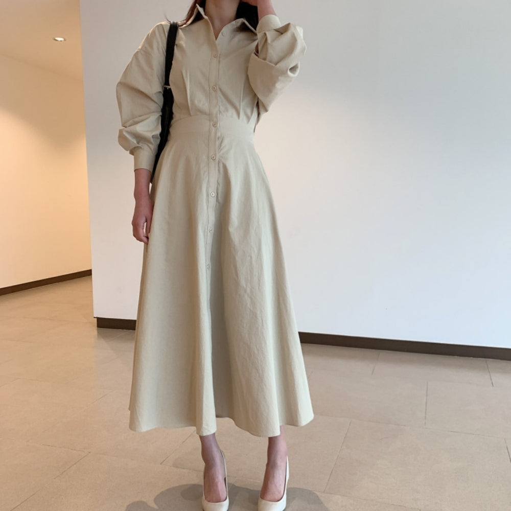ウエストシェイプシャツワンピース