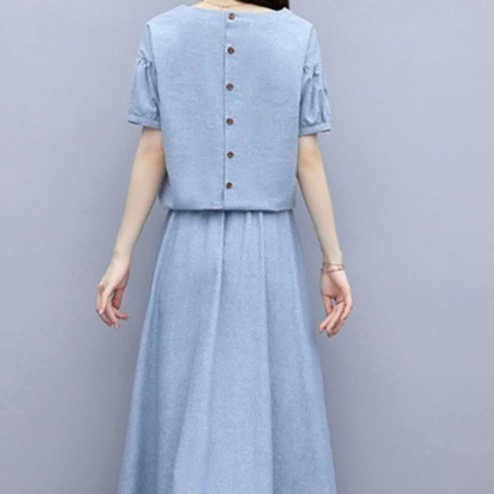 パフスリーブトップス・ロングスカートセットアップ