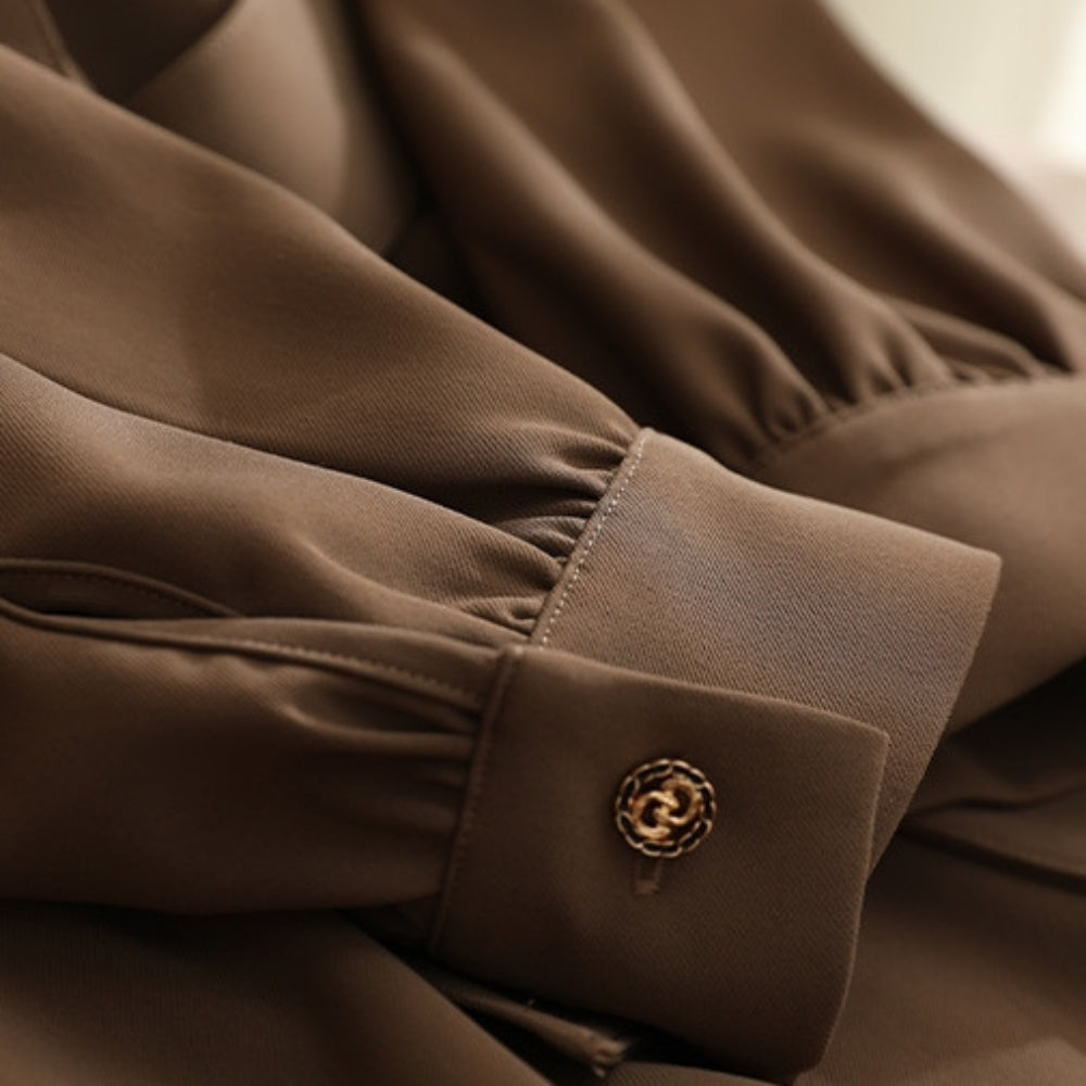 ウエストリボンミドル丈ワンピース