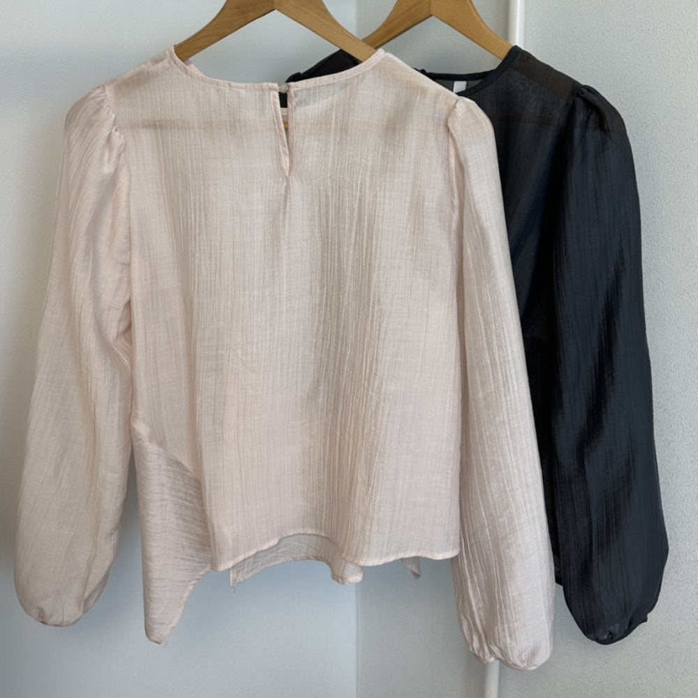 ラウンドネックアシメシアートップス