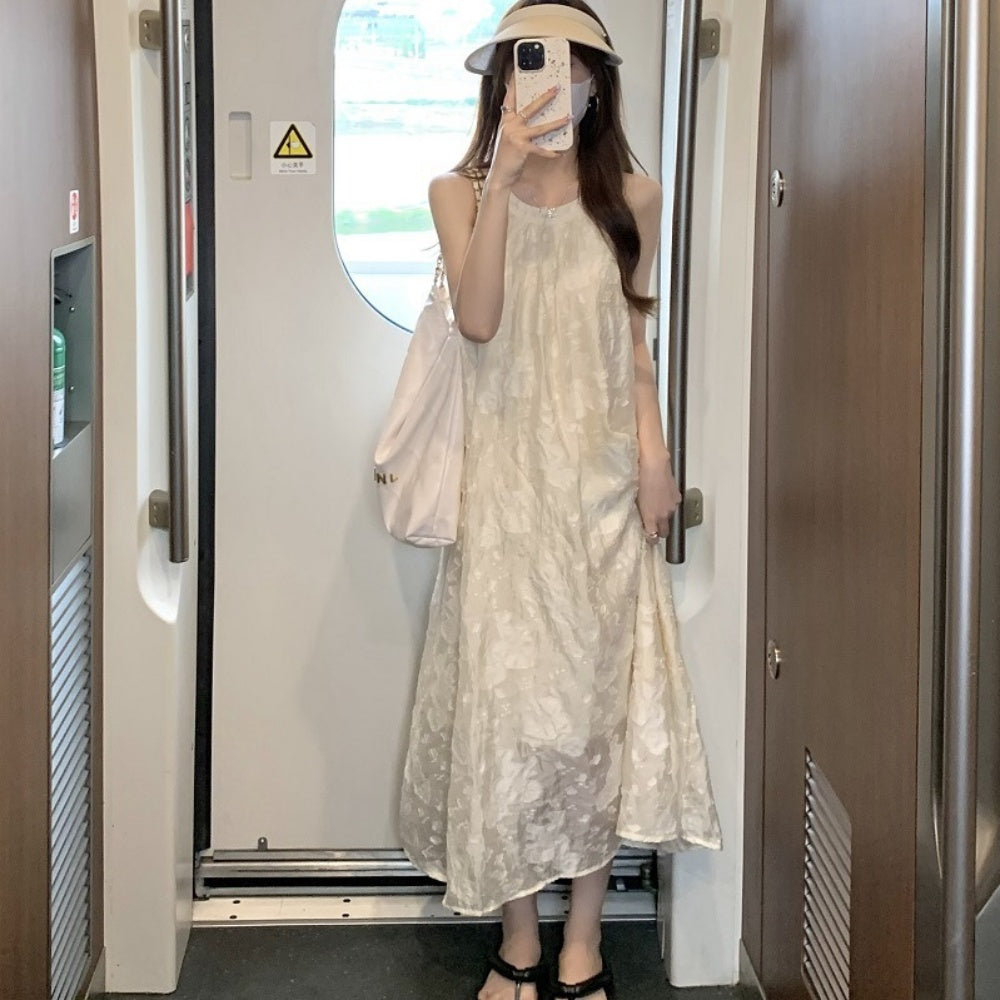 花柄ホルターネックワンピース
