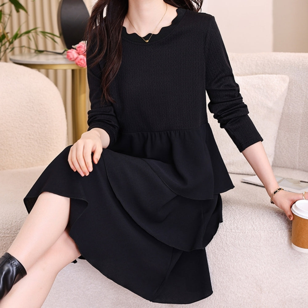 フリル襟ティアードワンピース