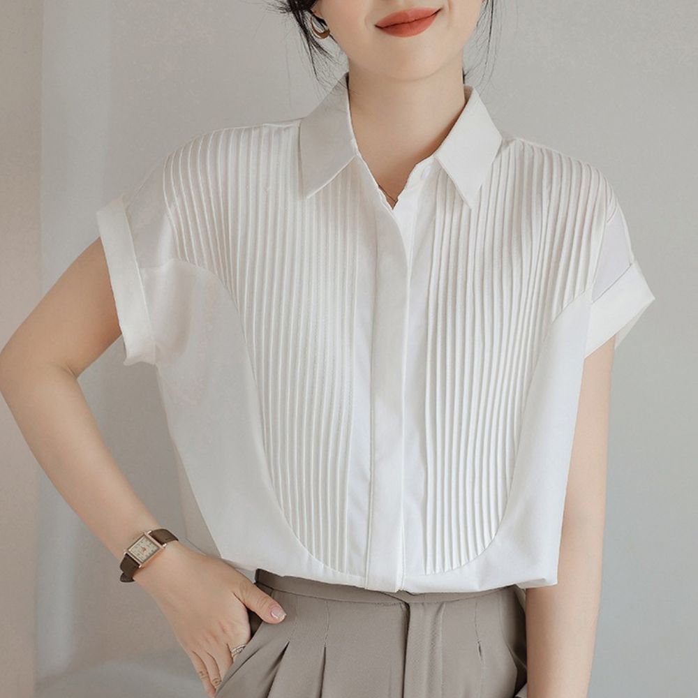 ドロップショルダーデザインブラウス