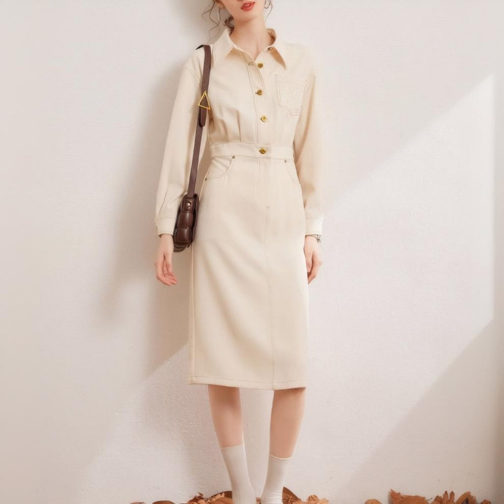 ウエストスリムシャツワンピース