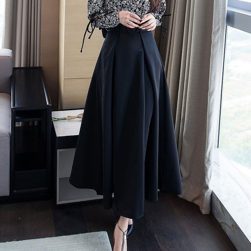 ハイウエストボリュームフレアスカート|オフィスカジュアル レディース 通販【ミレジェネ】