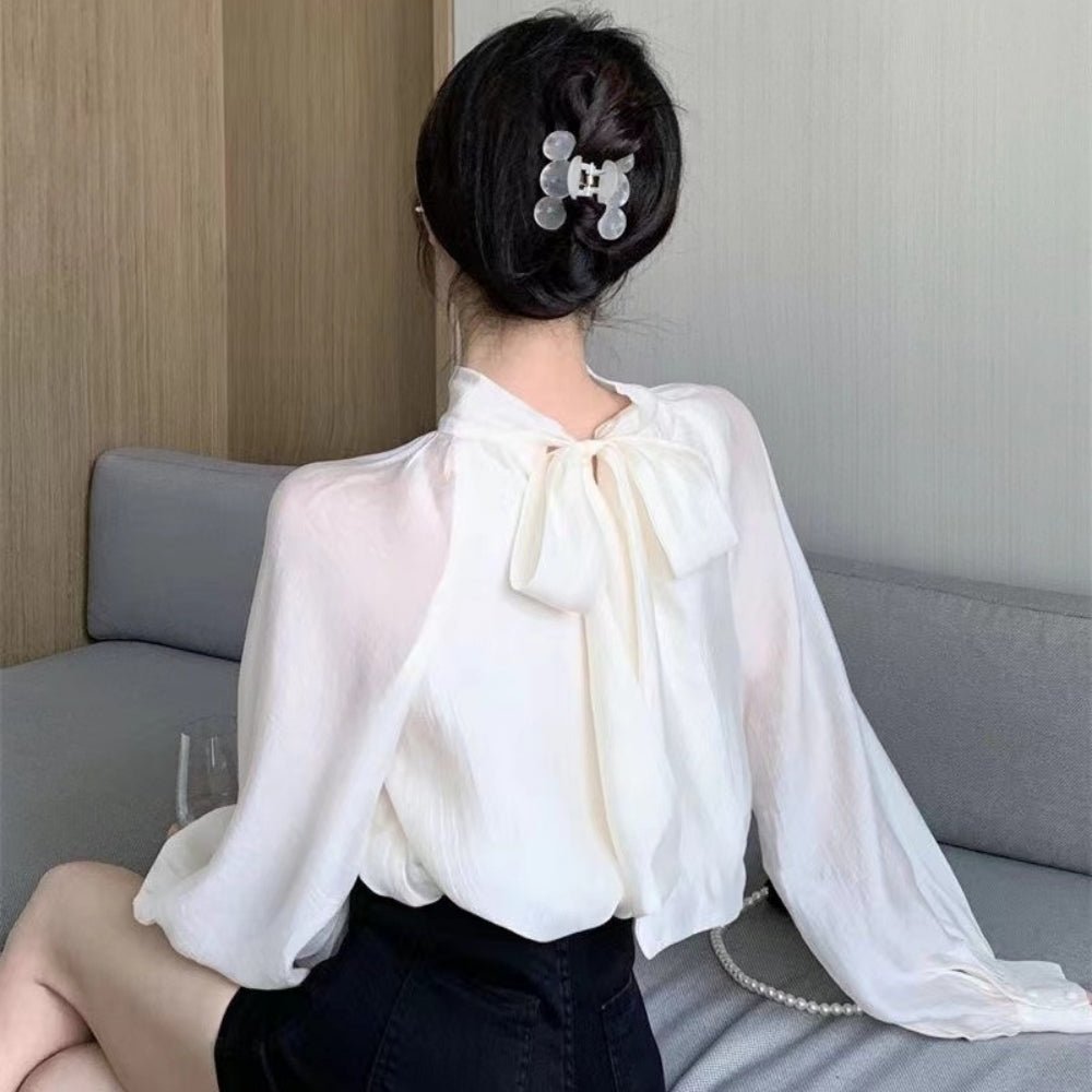 前後2WAYボリュームボウタイブラウス|オフィスカジュアル レディース 通販【ミレジェネ】