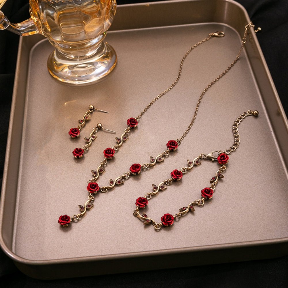 ローズモチーフアクセサリー3点セット|オフィスカジュアル レディース 通販【ミレジェネ】