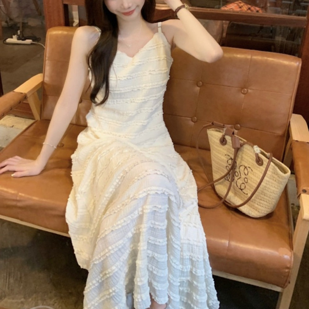 Vネックキャミソールワンピース