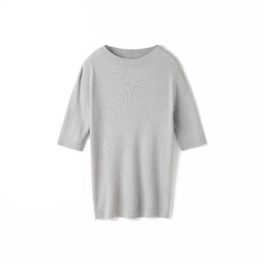 5分袖シンプルサマーニット|オフィスカジュアル レディース 通販 Millennial Generation【ミレジェネ】