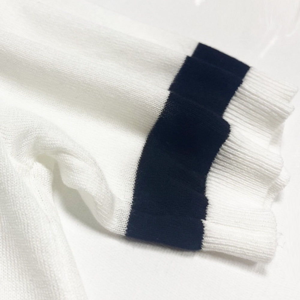 POLOニット配色トップス