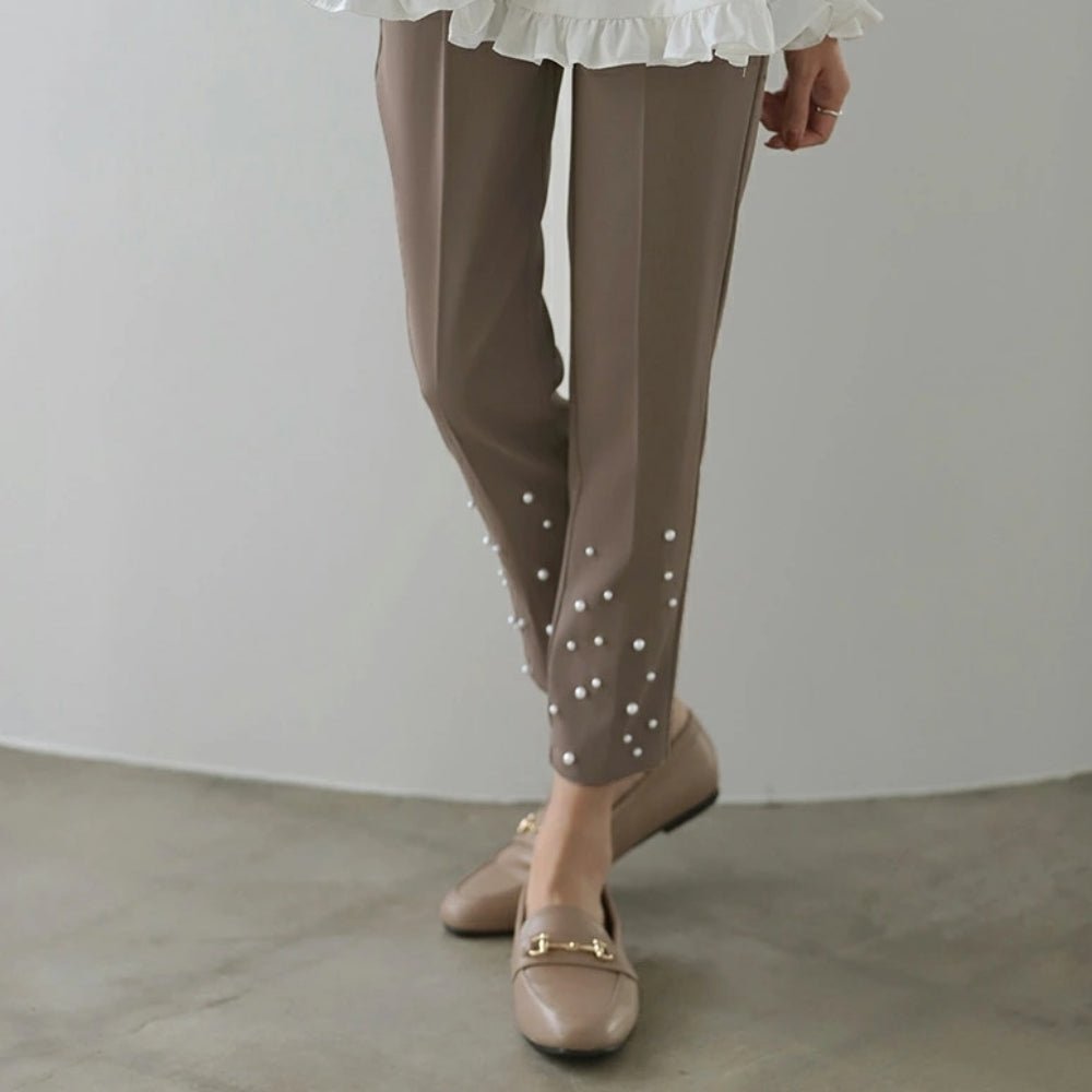 パールアクセント7分丈パンツ|オフィスカジュアル レディース 通販【ミレジェネ】