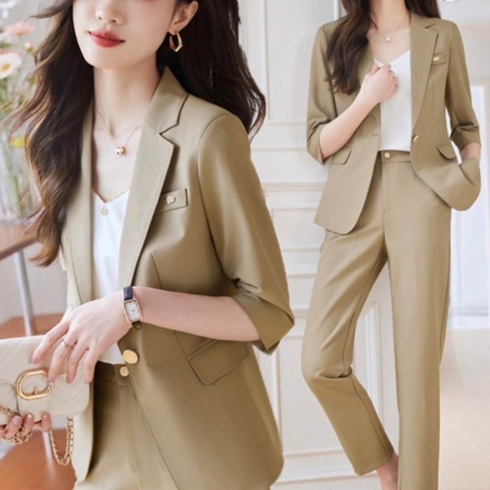 7分袖JK+クロップドパンツ|オフィスカジュアル レディース 通販【ミレジェネ】