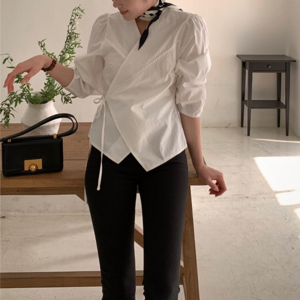 ナローリボンカシュクールブラウス