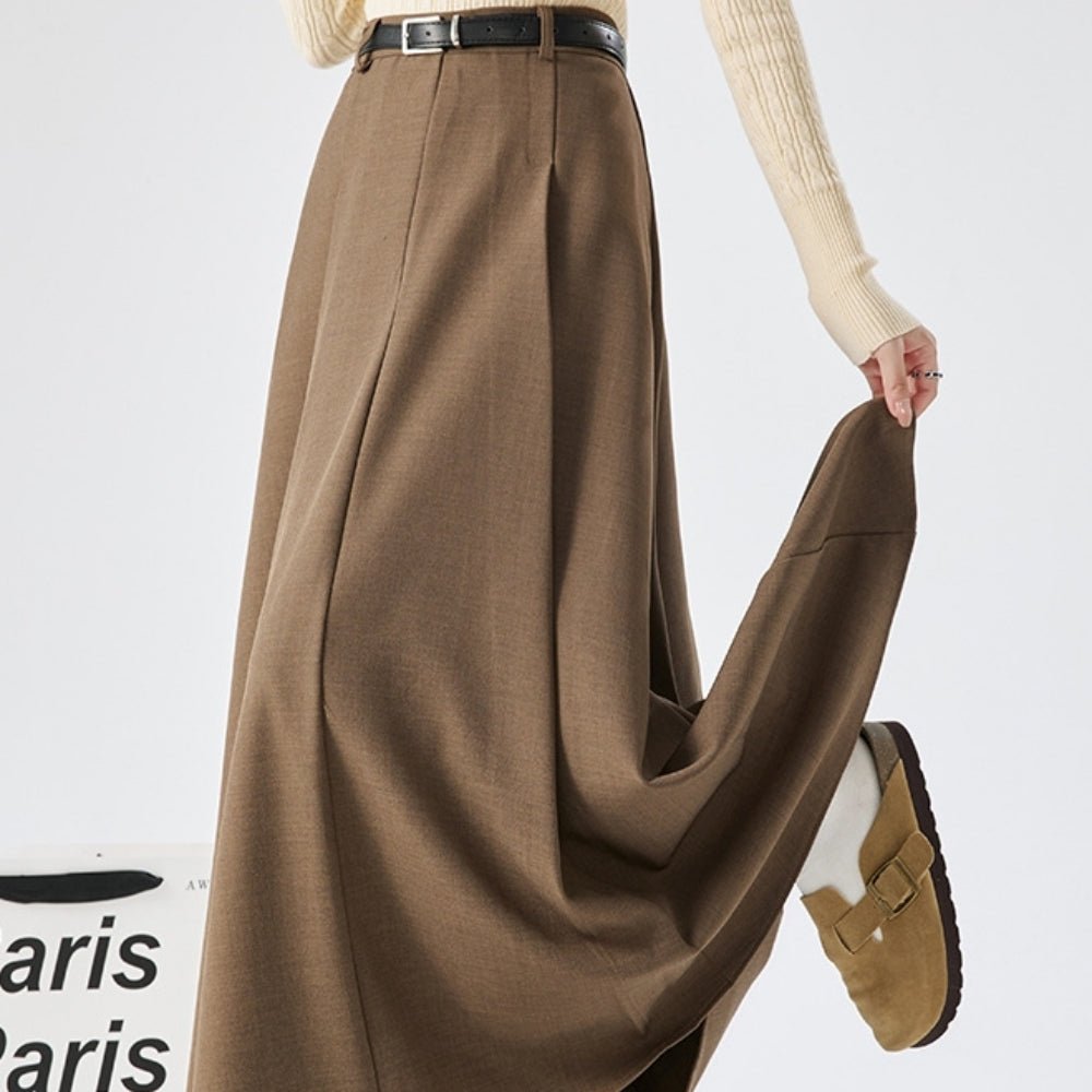 Aラインロングプリーツスカート|オフィスカジュアル レディース 通販【ミレジェネ】