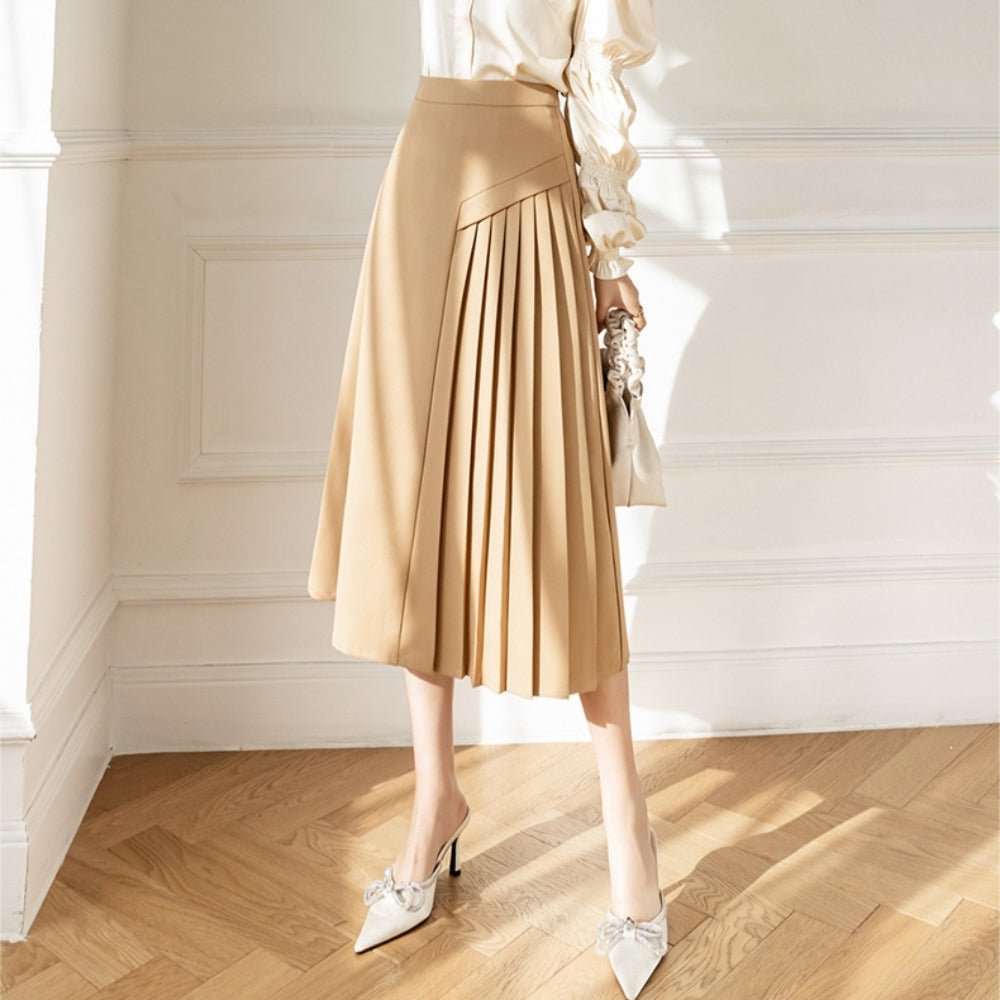 サイドプリーツAラインスカート|オフィスカジュアル レディース 通販【ミレジェネ】
