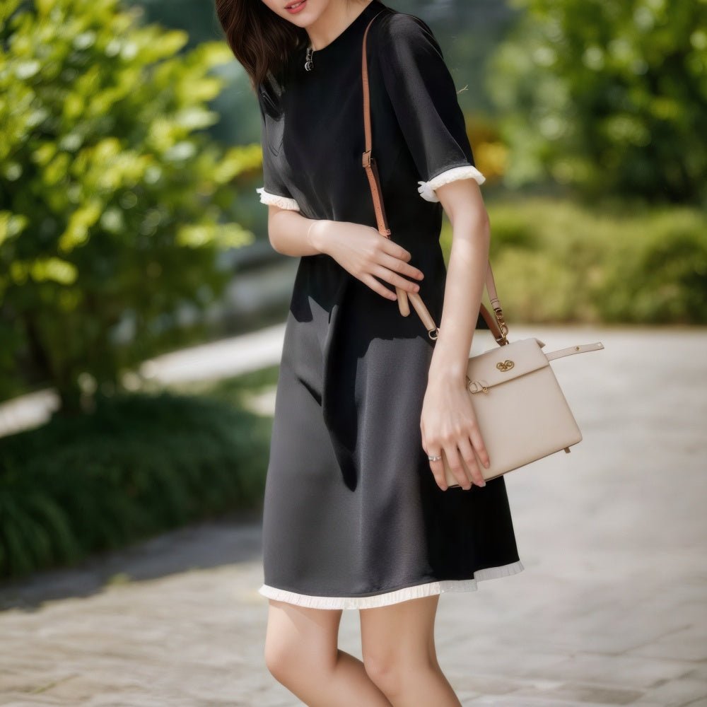 袖裾フリルAラインワンピース|オフィスカジュアル レディース 通販【ミレジェネ】