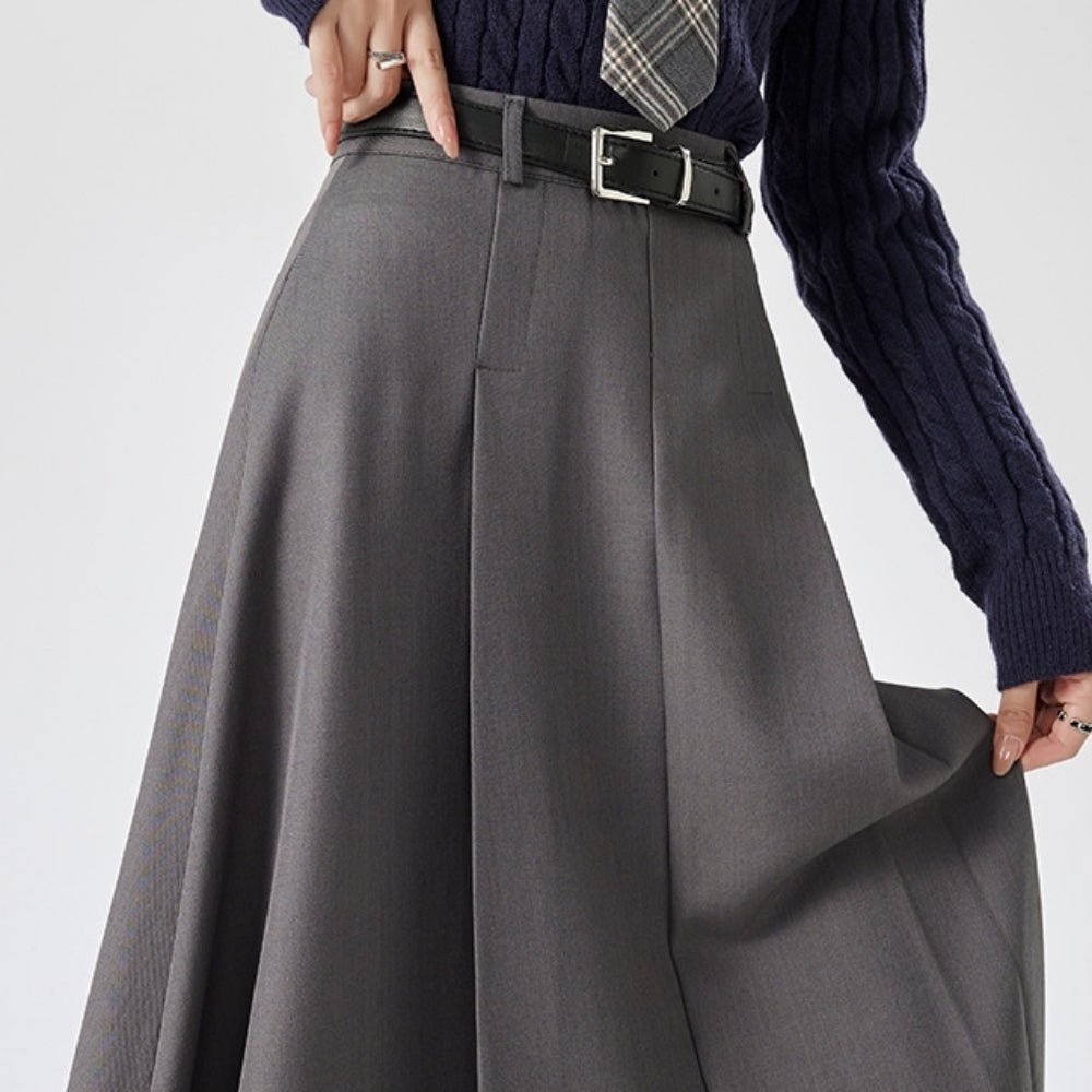 Aラインロングプリーツスカート|オフィスカジュアル レディース 通販【ミレジェネ】