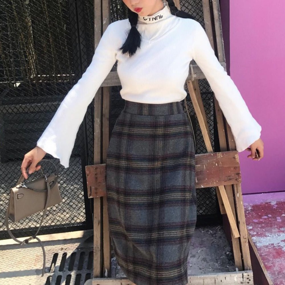 チェック柄Aラインミディスカート|オフィスカジュアル レディース 通販【ミレジェネ】
