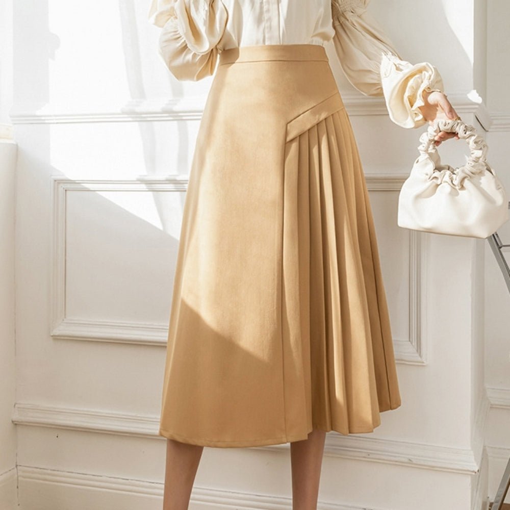 サイドプリーツAラインスカート|オフィスカジュアル レディース 通販【ミレジェネ】