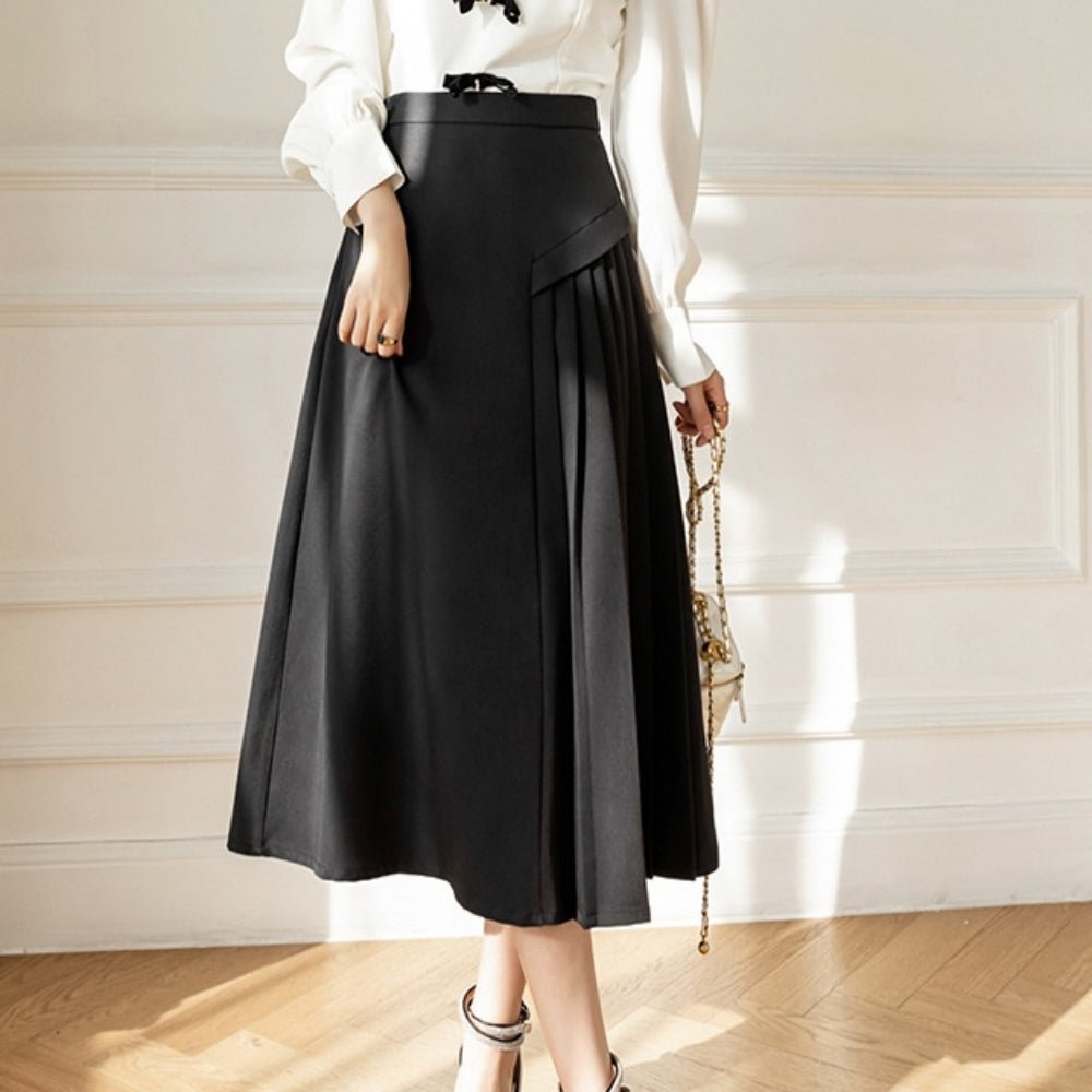 サイドプリーツAラインスカート|オフィスカジュアル レディース 通販【ミレジェネ】