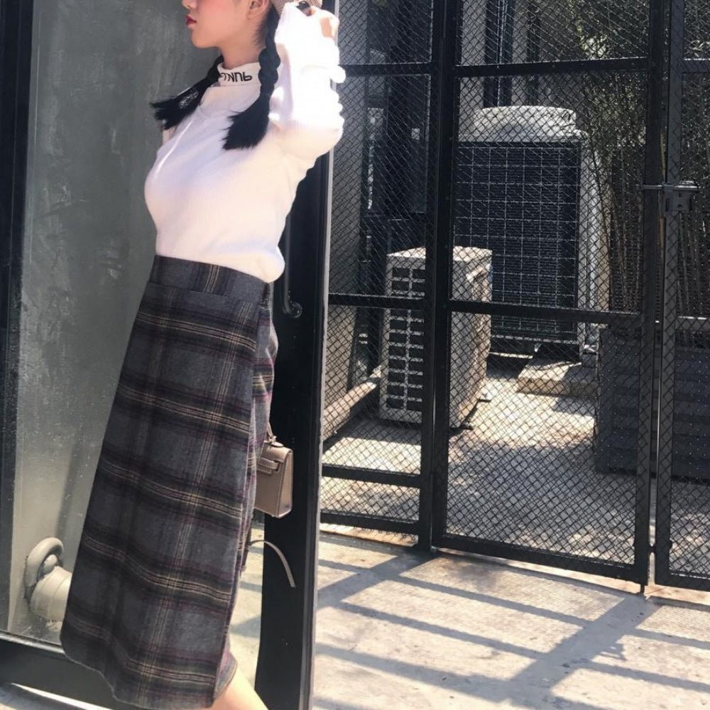 チェック柄Aラインミディスカート|オフィスカジュアル レディース 通販【ミレジェネ】