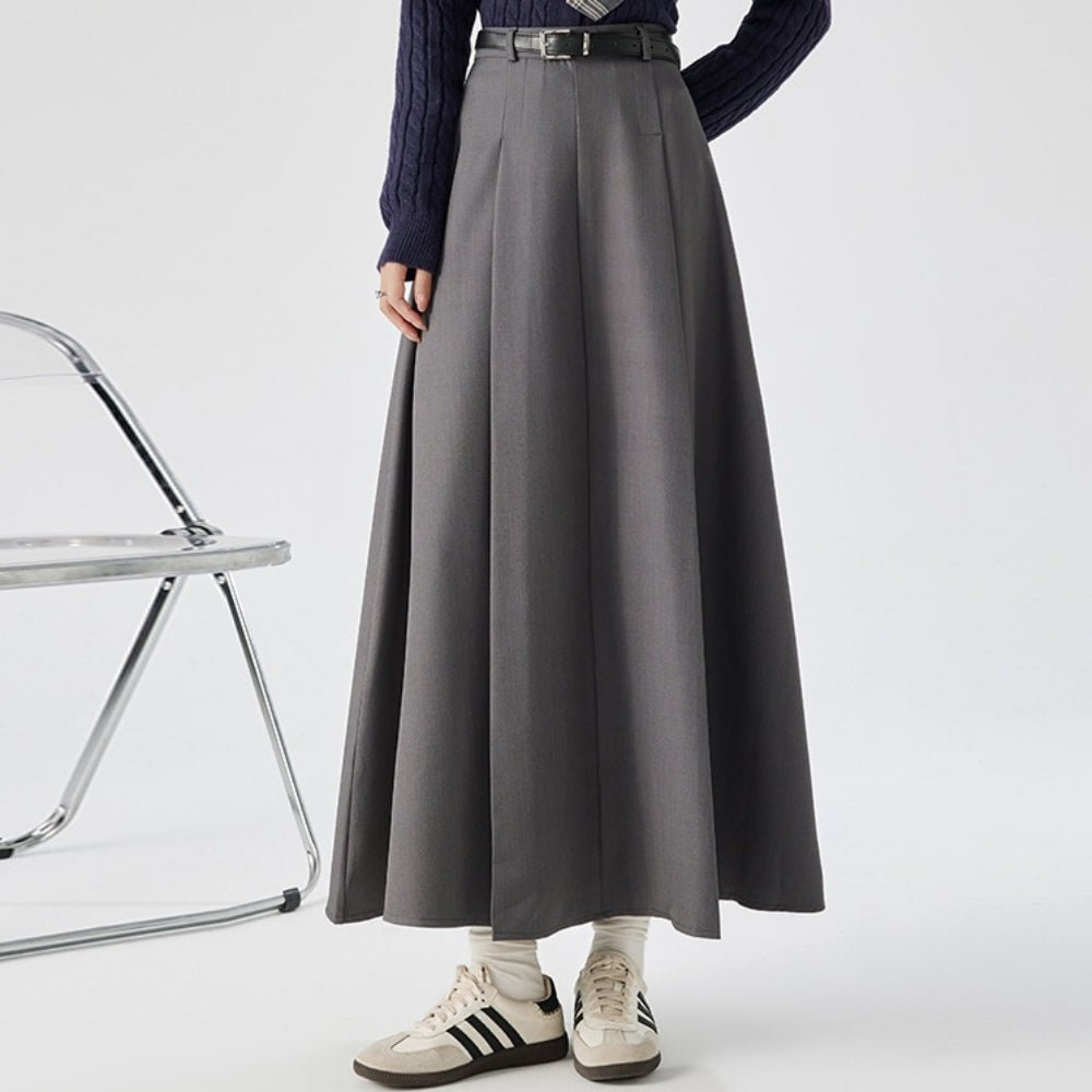 Aラインロングプリーツスカート|オフィスカジュアル レディース 通販【ミレジェネ】