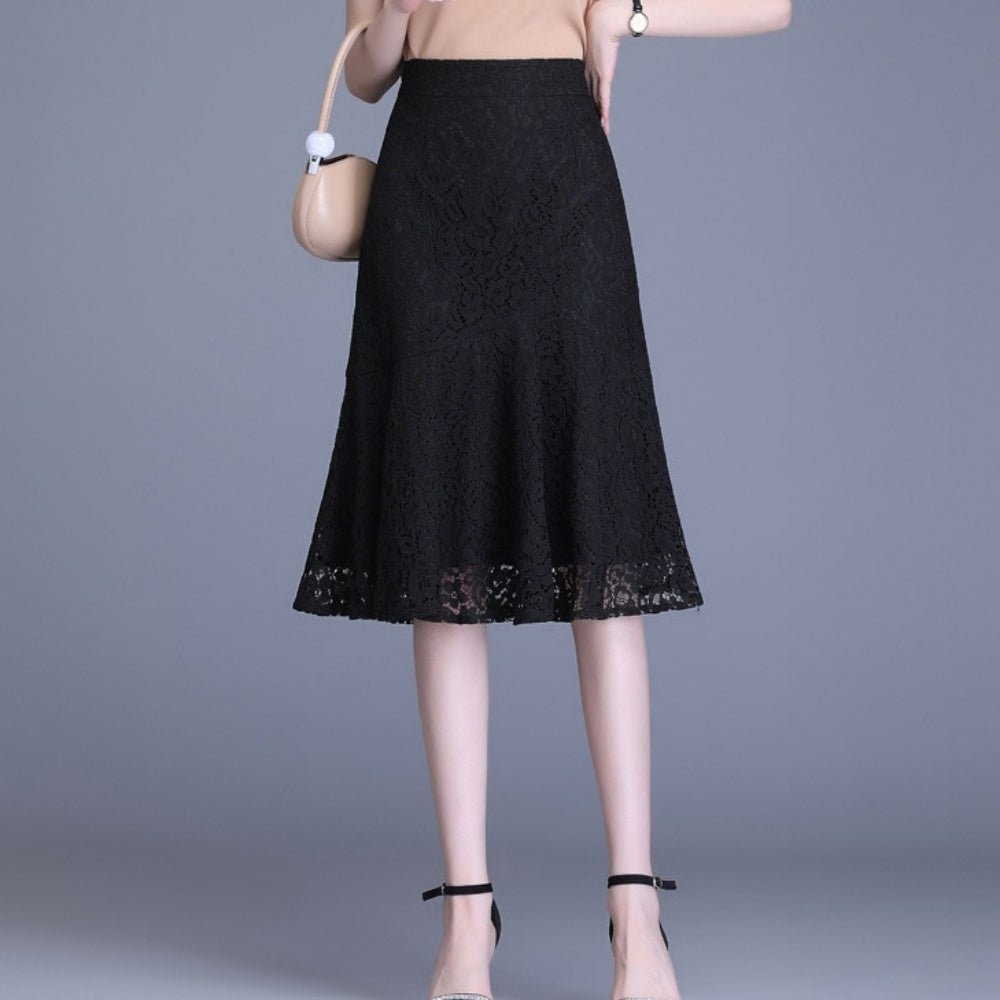 レースAラインミディアムスカート|オフィスカジュアル レディース 通販 Millennial Generation【ミレジェネ】