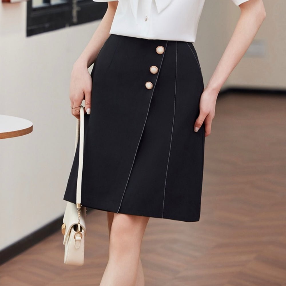 装飾付Aラインスカート|オフィスカジュアル レディース 通販【ミレジェネ】