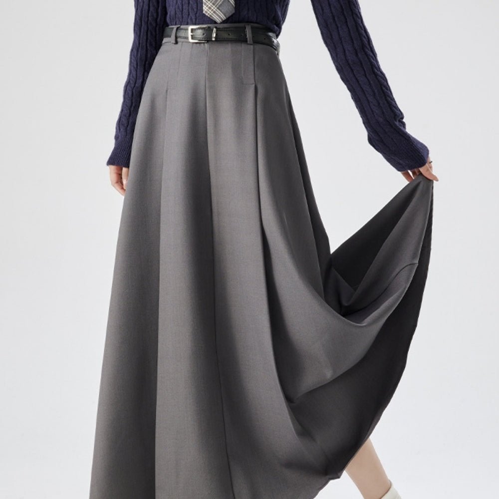 Aラインロングプリーツスカート|オフィスカジュアル レディース 通販【ミレジェネ】