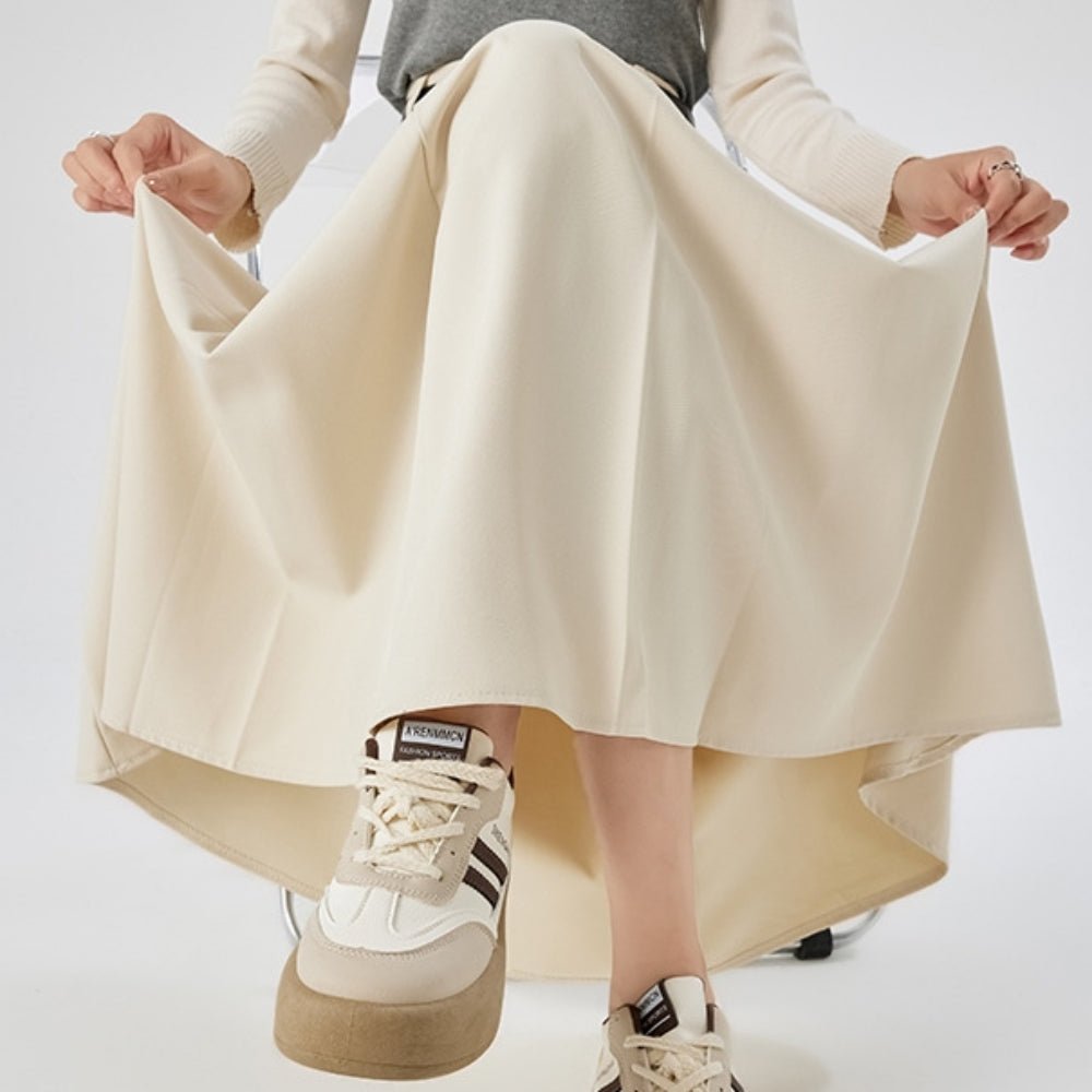 Aラインロングプリーツスカート|オフィスカジュアル レディース 通販【ミレジェネ】