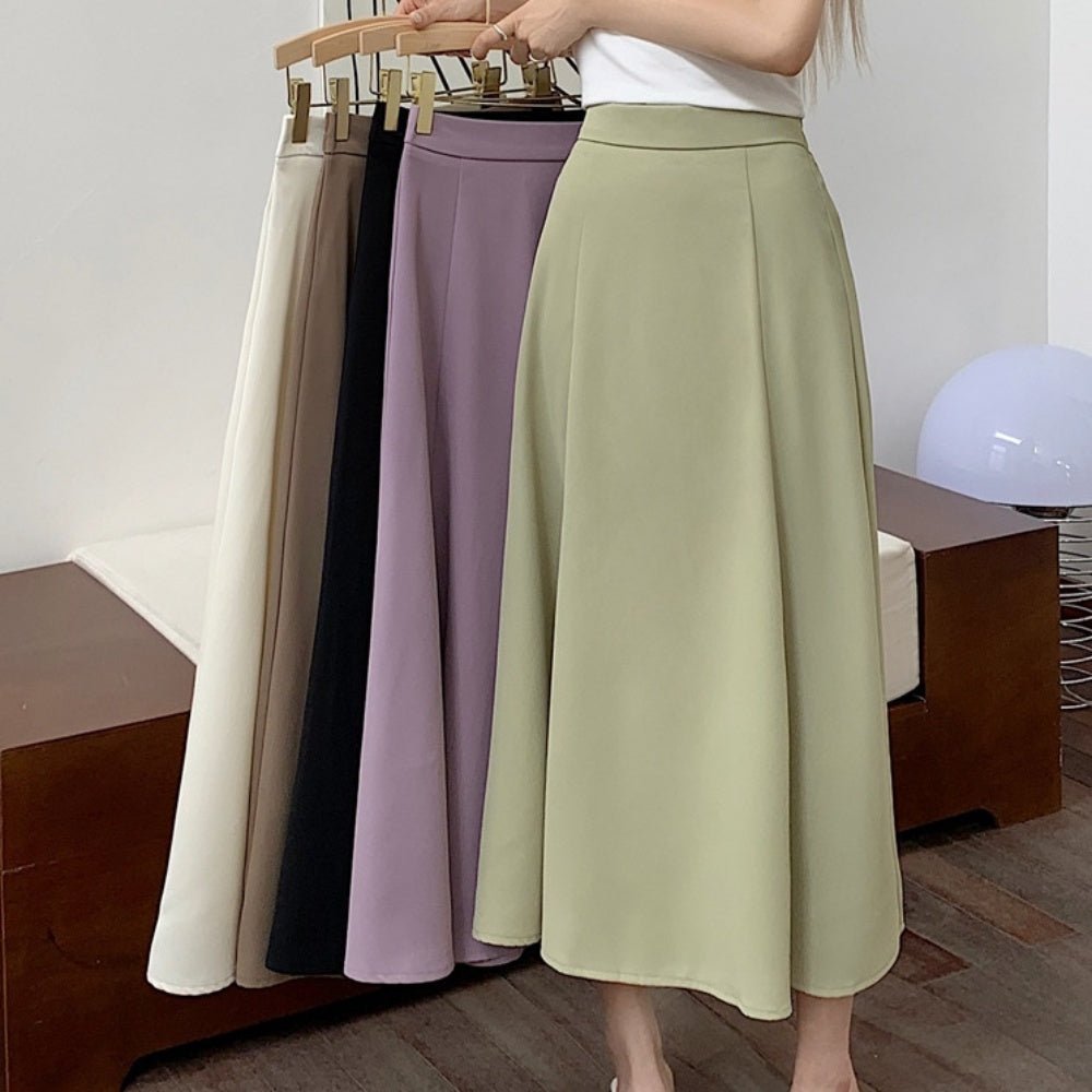 くすみカラーAラインフレアスカート|オフィスカジュアル レディース 通販【ミレジェネ】