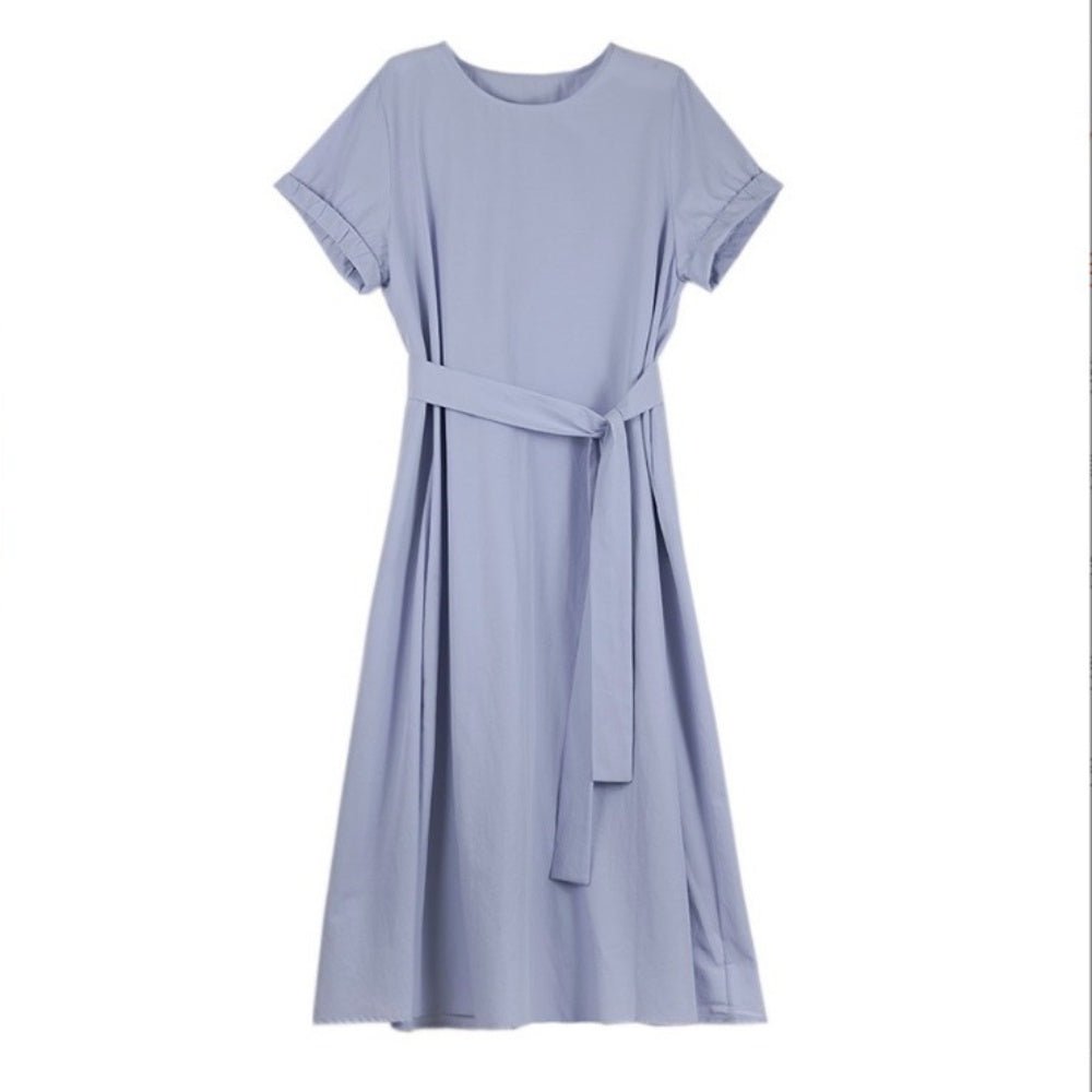 半袖ウエストマークAラインワンピース|オフィスカジュアル レディース 通販【ミレジェネ】