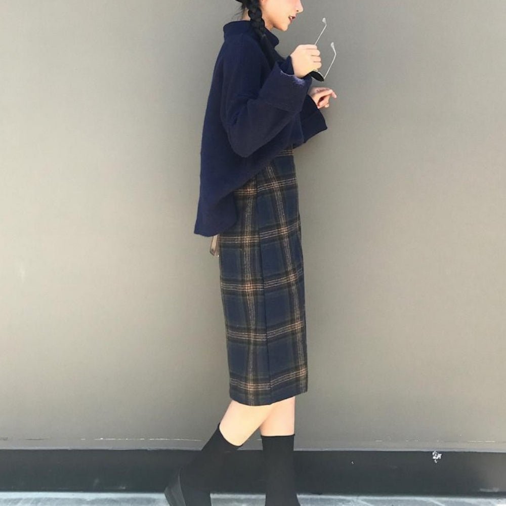 チェック柄Aラインミディスカート|オフィスカジュアル レディース 通販【ミレジェネ】