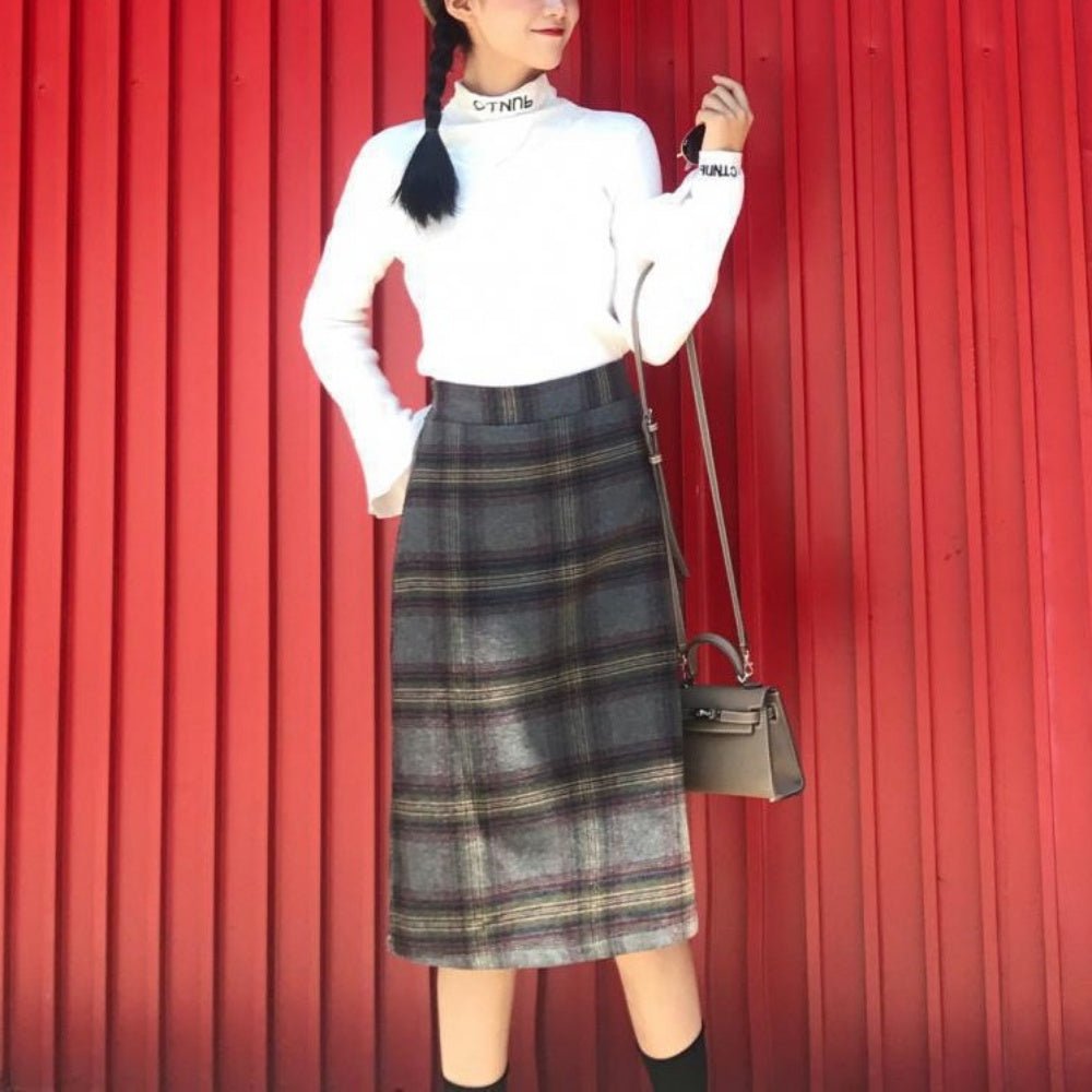 チェック柄Aラインミディスカート|オフィスカジュアル レディース 通販【ミレジェネ】