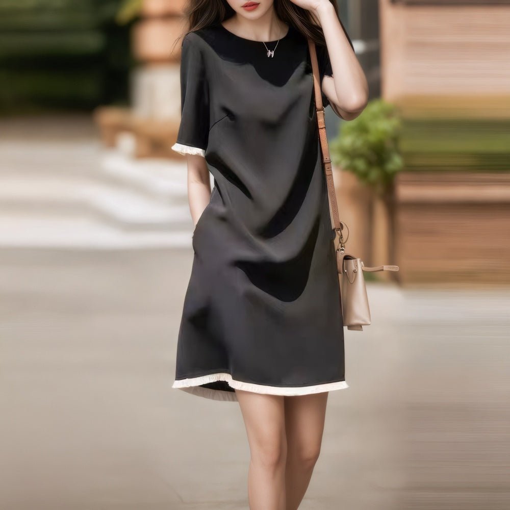 袖裾フリルAラインワンピース|オフィスカジュアル レディース 通販【ミレジェネ】