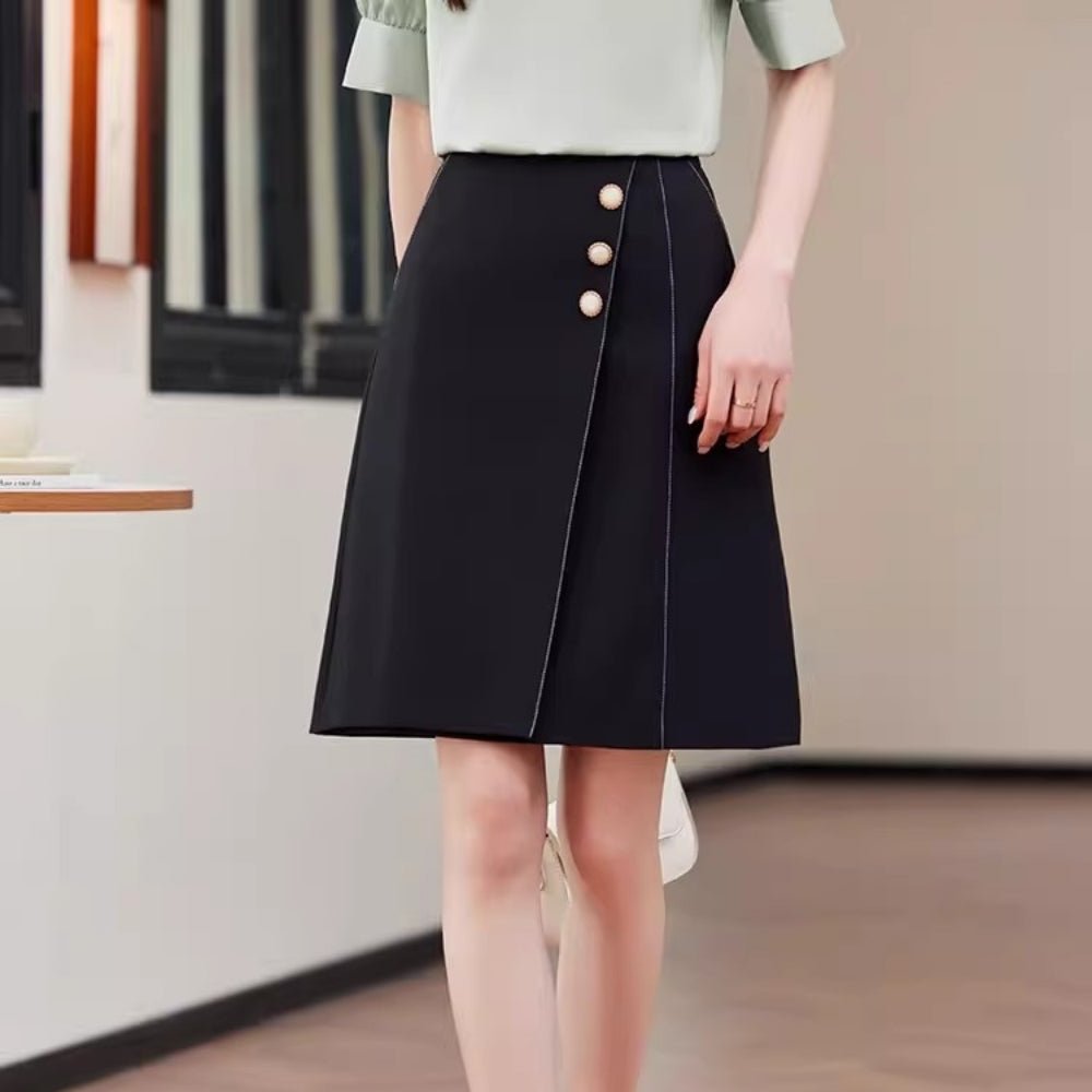 装飾付Aラインスカート|オフィスカジュアル レディース 通販【ミレジェネ】