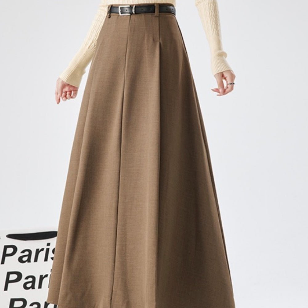 Aラインロングプリーツスカート|オフィスカジュアル レディース 通販【ミレジェネ】