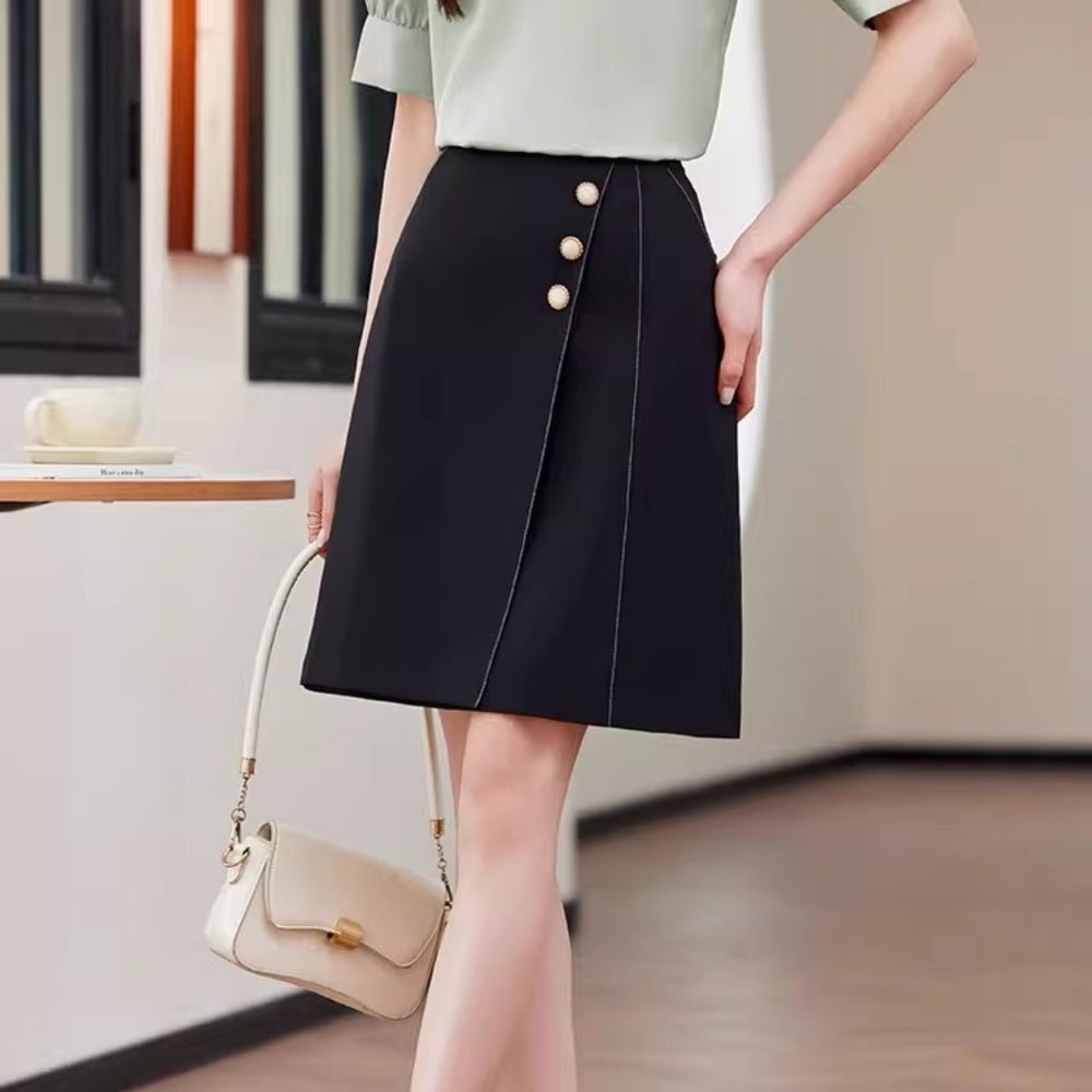 装飾付Aラインスカート|オフィスカジュアル レディース 通販【ミレジェネ】