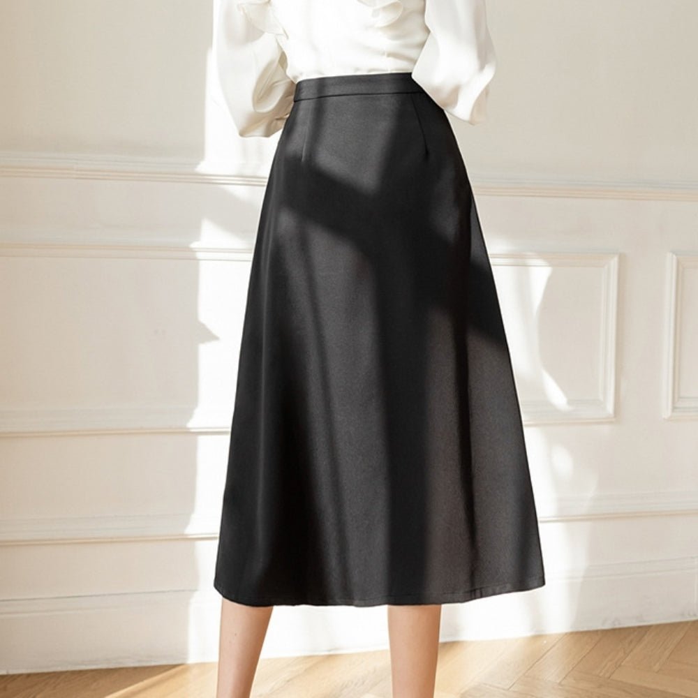 サイドプリーツAラインスカート|オフィスカジュアル レディース 通販【ミレジェネ】