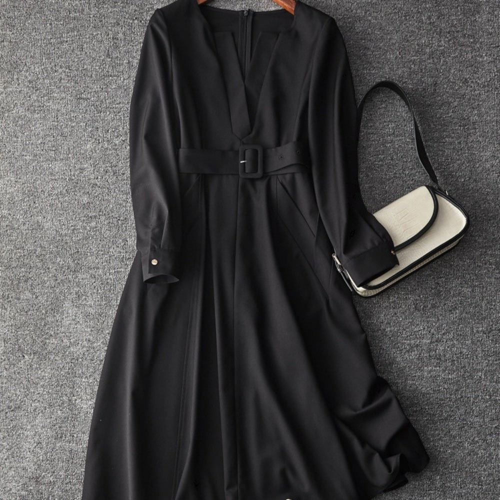 ウエストベルトAラインワンピース|オフィスカジュアル レディース 通販 Millennial Generation【ミレジェネ】