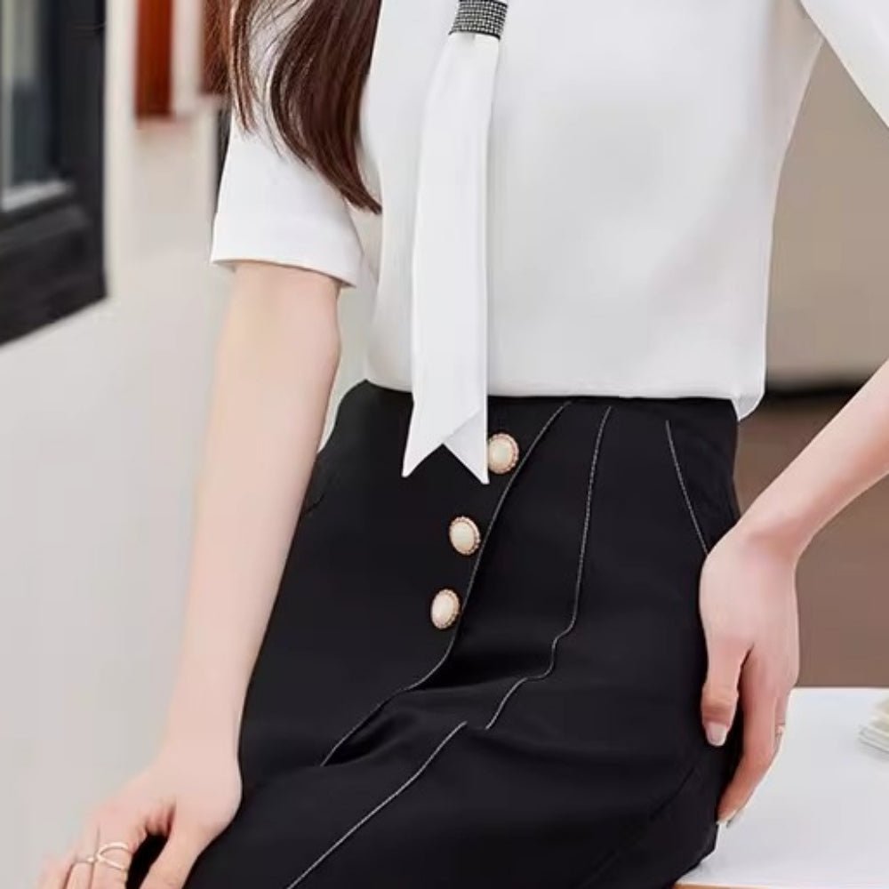 装飾付Aラインスカート|オフィスカジュアル レディース 通販【ミレジェネ】