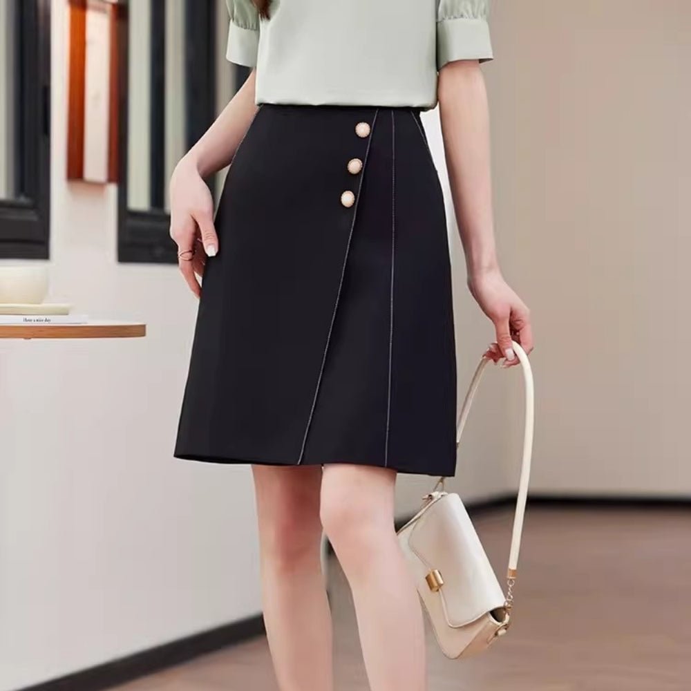 装飾付Aラインスカート|オフィスカジュアル レディース 通販【ミレジェネ】