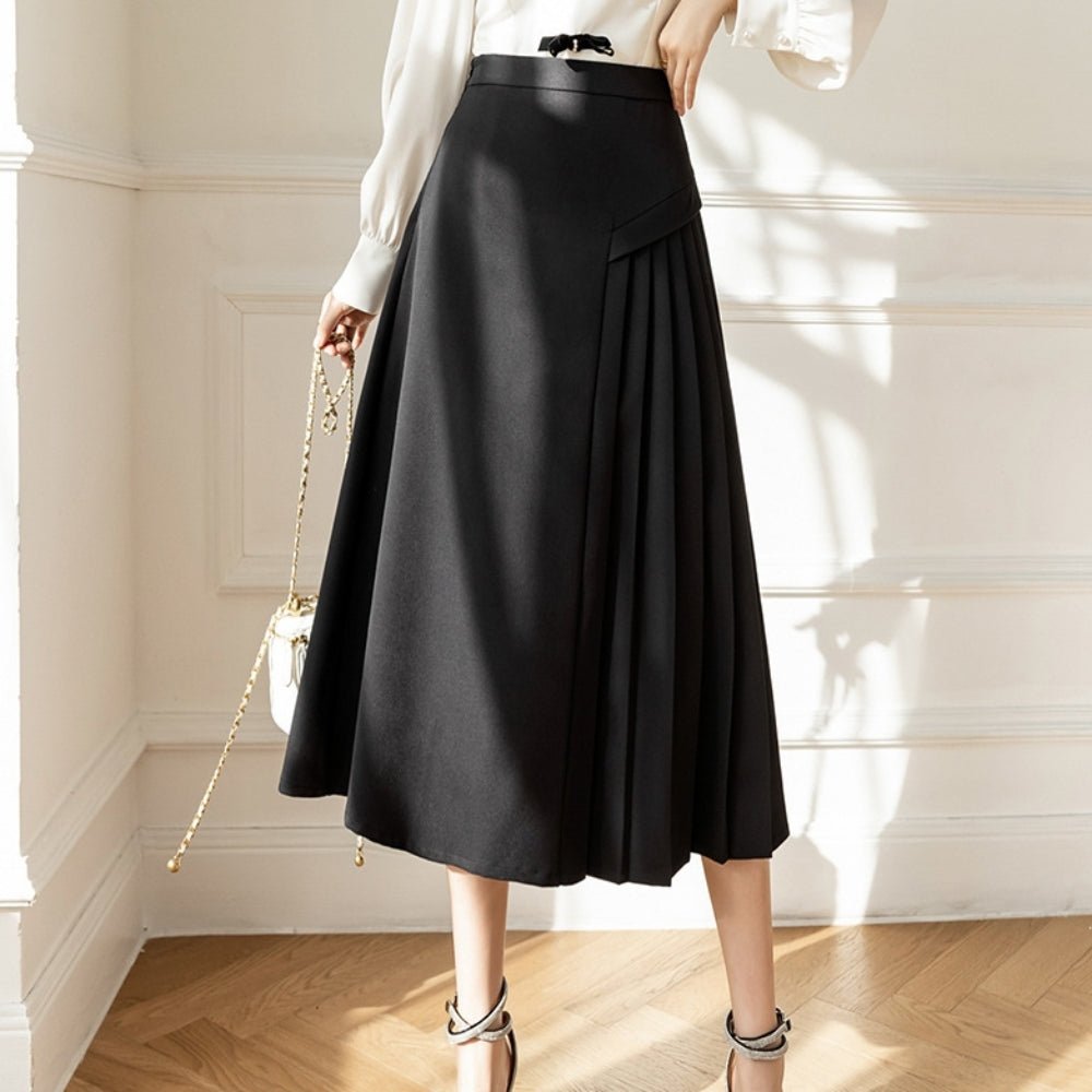 サイドプリーツAラインスカート|オフィスカジュアル レディース 通販【ミレジェネ】