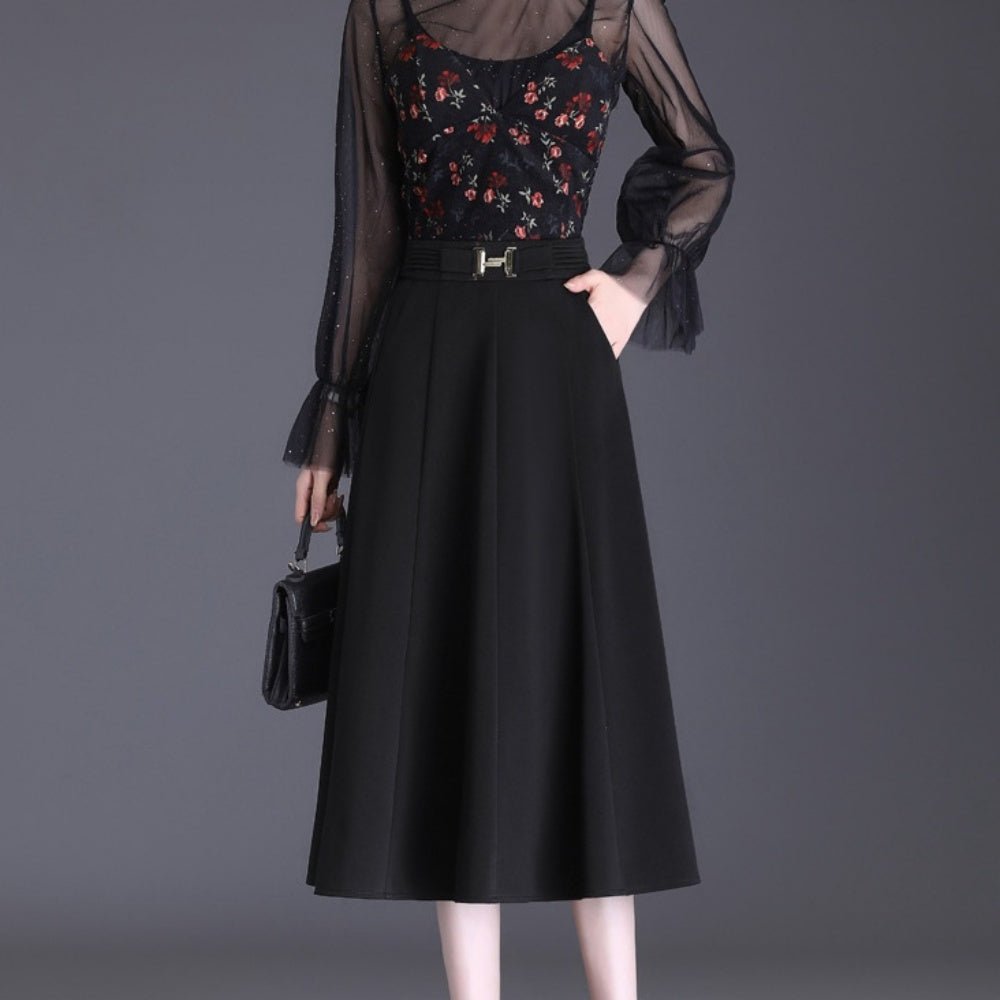 Aラインミディアムスカート|オフィスカジュアル レディース 通販【ミレジェネ】